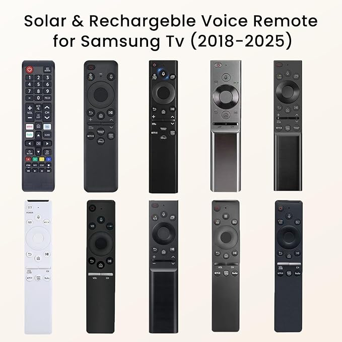 Replacement for Samsung TV Remote Solar Charger, Rechargeable Battery Solarcell Remote for Smart TV, Compatible with BN59-01385A BN59-01432A with Voice, for Neo, Sero, QLED, OLED, Frame, UHD Smart TV