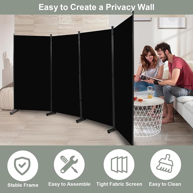 Room Divider Folding Privacy Screens, 6FT Tall Divider - Image 5