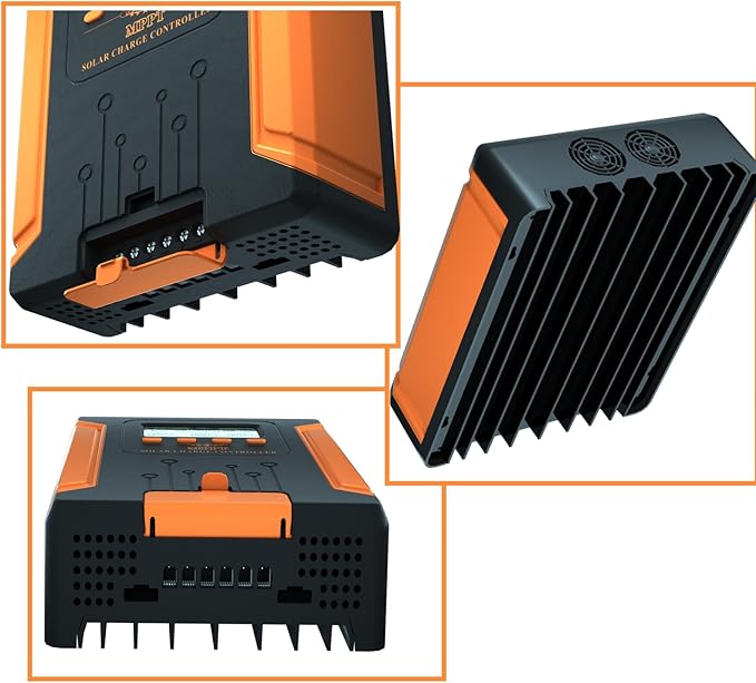 iSunergy 120A 180V MPPT Solar Charge Controller 12V/24V/36V/48V Auto, Heat-Dissipating Metal Housing, Dual Fans, and LCD Display, for LiFePO4, Gel, Lithium, SLD, FLD, and Ternary Battery