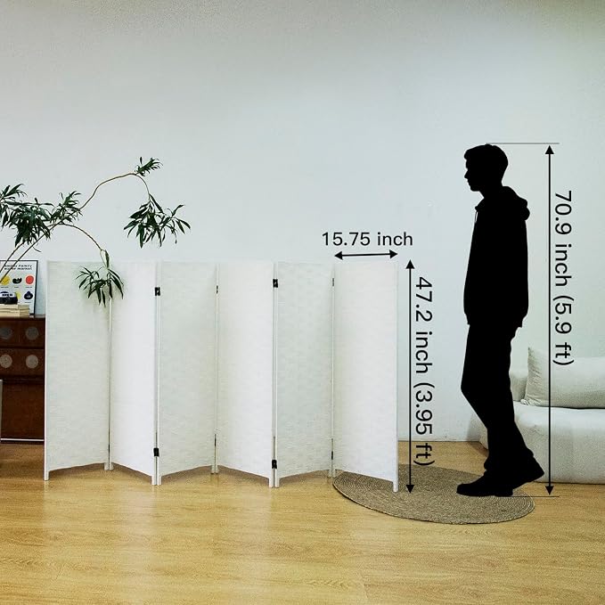 6 Panel Double Sided Short Room Divider - Image 5
