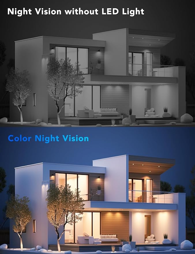 FAMVIVA 2K Solar Security Cameras Wireless Outdoor, 360°PTZ Battery Powered Cameras for Home Security, 2.4G WiFi Outdoor Camera with Color Night Vision, IP66 Waterproof, Motion Sensor Alarm, Black