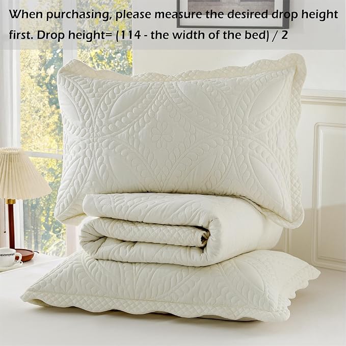 Cmfshape Oversize King Bedspread 114"x102", 3 Pieces California King Size Quilt - Image 5