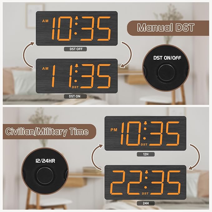 DreamSky Wooden Digital Alarm Clock - Image 5