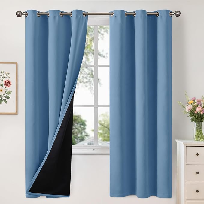 YoungsTex 100% Blackout Curtains 72 Inch Length by YoungsTex