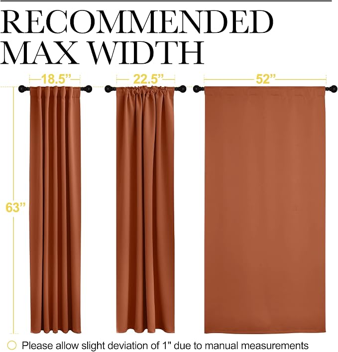 NICETOWN Halloween Blackout Curtain Blinds Window Panels, Burnt Orange Color - Image 7