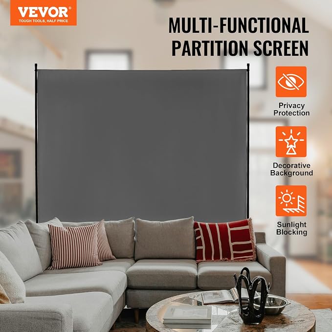 VEVOR Room Divider, Single Panel Room Divider, 6FT Privacy Screen Indoor - Image 2