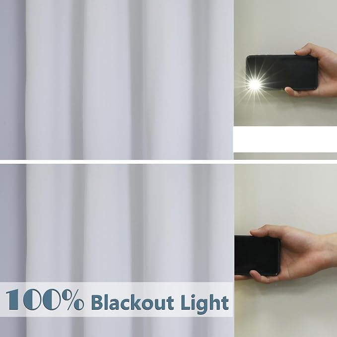 Chyhomenyc 2 Panels 100% Blackout Curtain Liners, Each 50" Wx80 L | 100% - Image 4
