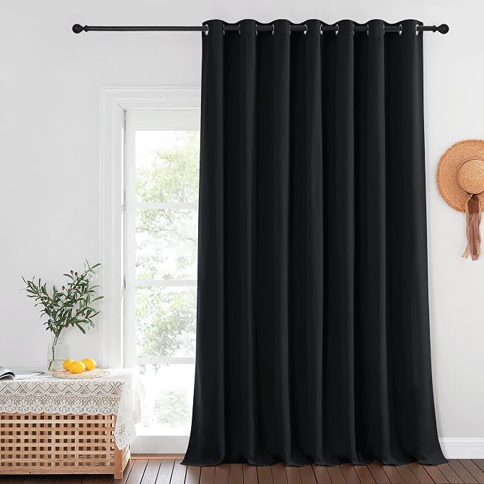 NICETOWN Black Out Sliding Door Curtain 102 inches Long, Grommet Thermal by NICETOWN