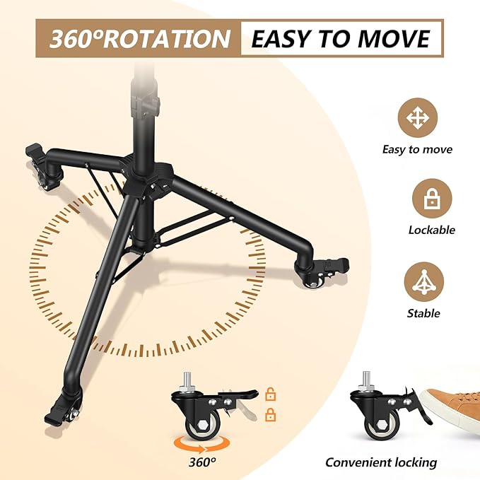 Facilife Projector Stand Tripod on Wheels, Adjustable Height 31-56 Inches, Laptop Tripod Stand Rolling, Heavy Duty Projector Tripod Metal Construction, Multifunctional for Office & Home (31-56 Inches)