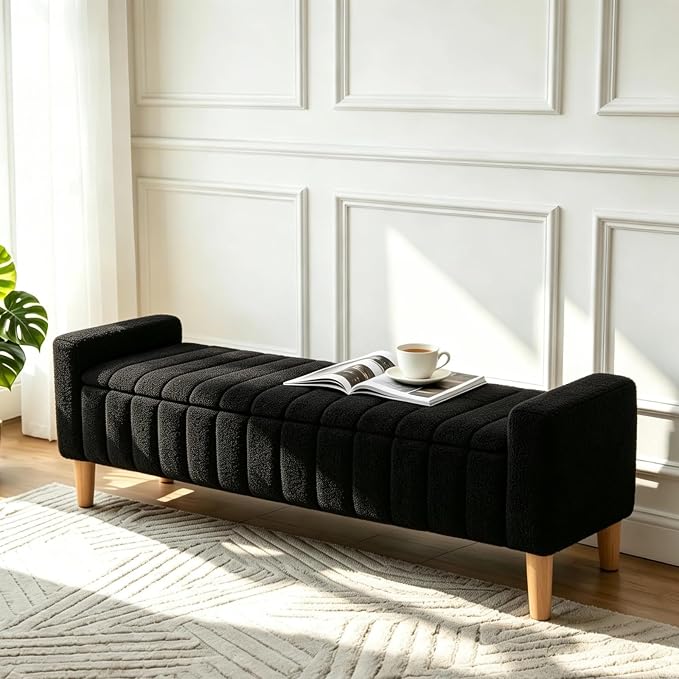 Aoiy & Wifon 63.4" W Large Storage Ottoman Bench, King Size End of Bed Storage by AoiyWifon