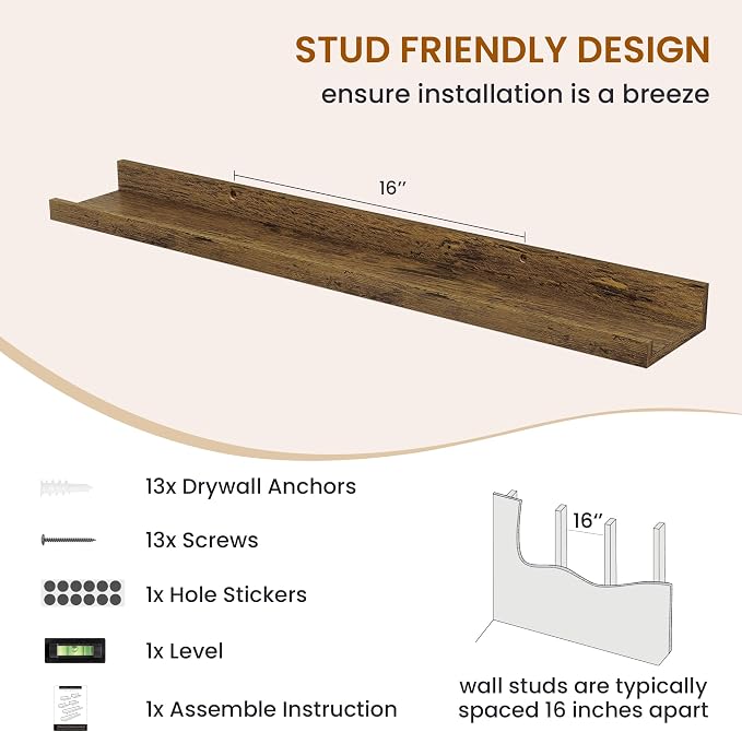 Picture Ledge Shelf, Floating Shelves - Image 5