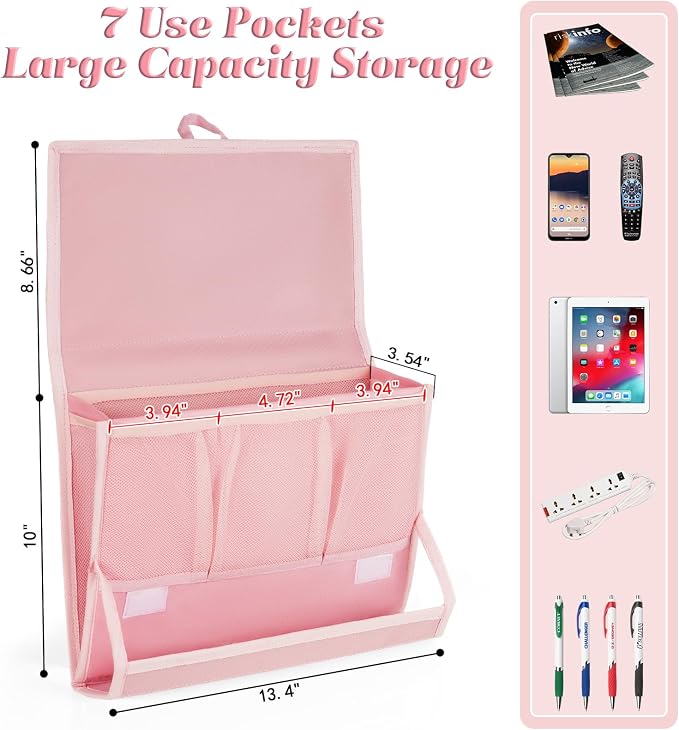 Bedside Caddy Organizer for Dorm Bed Rails - Image 2