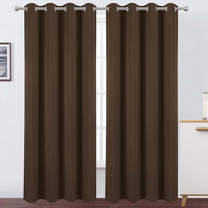 100% Blackout Chocolate Brown Curtains - Image 2