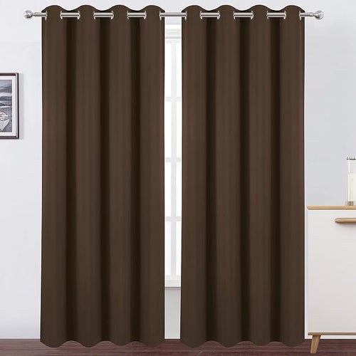 100% Blackout Chocolate Brown Curtains - Image 2