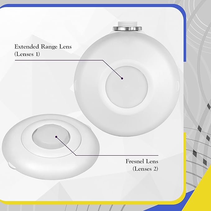 ENERLITES High Bay Ceiling Motion Sensor, Passive Infrared PIR Ceiling Sensor, 360° Field of View, 2800 Sq Ft Coverage, 120-277VAC, Neutral Wire Required, Commercial/Industrial Grade, MPC-50H, White