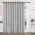 Macochico 100" Wx84 L Apricot Grey Full Blackout Curtains for Sliding Door, Thermal Insulated Drapery for Living Room Bedroom Windows Patio Door, Modern Chenille Grommet Curtains with Tieback 1 Panel