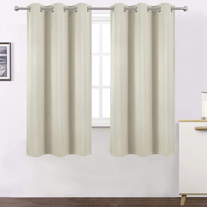 100% Blackout Curtains 40 x 63 Inch/Light Beige Curtains 2 Panels - Image 2