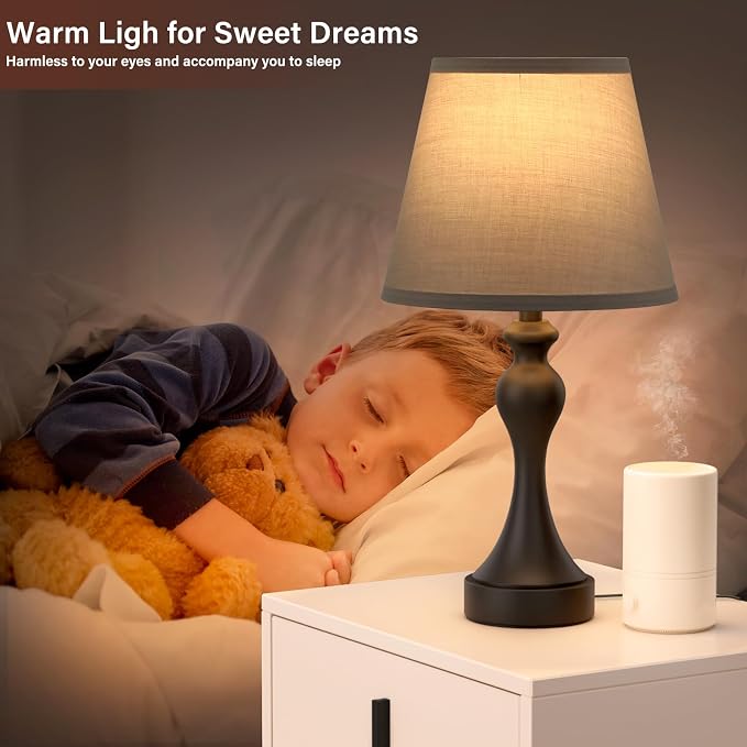 Touch Lamps for Nightstand, 3 Way Dimmable Bedside Lamps - Image 6
