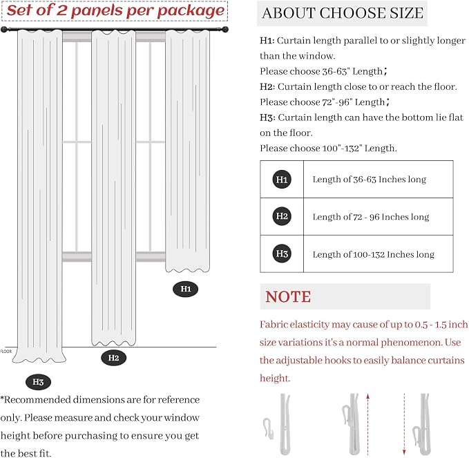 Unique 88 Inch Natural Linen Blackout Bedroom Curtains 2 Panels Set, Memory - Image 9