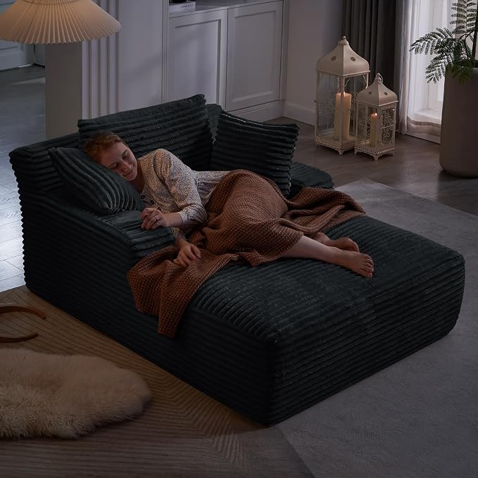 Oversized Chaise Lounge Chair Indoor, Comfy Fluffy Cloud Couch, Modern Deep - Image 7