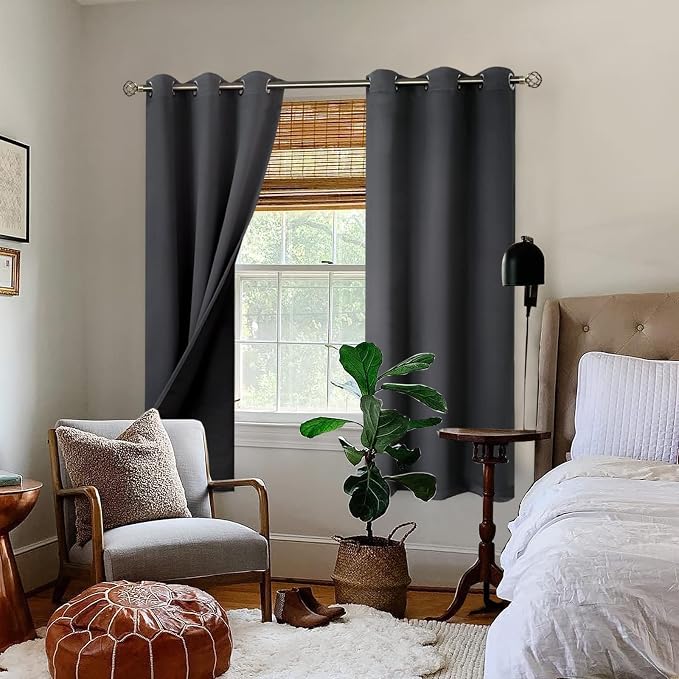 BGment Dark Grey Blackout Curtains - Image 2