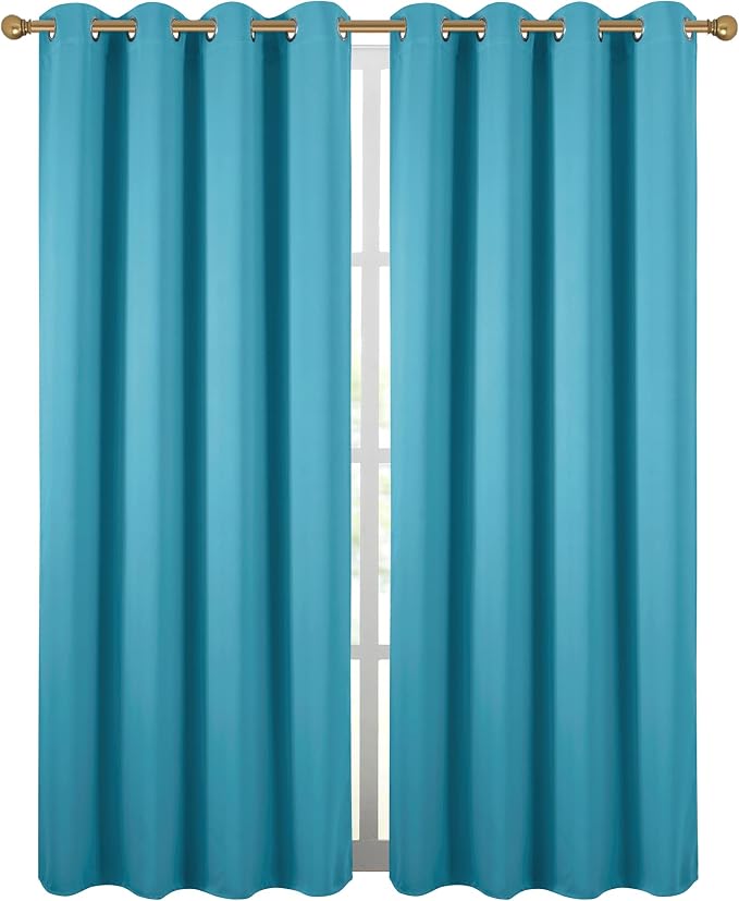 Diraysid Teal Grommet Blackout Curtains - Image 2