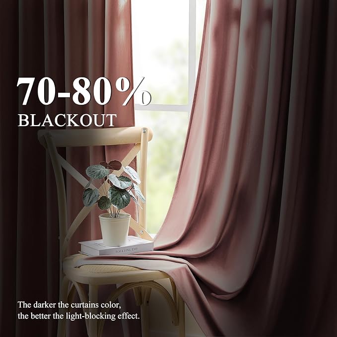 Blackout Velvet Curtains 84 Inches - Image 2