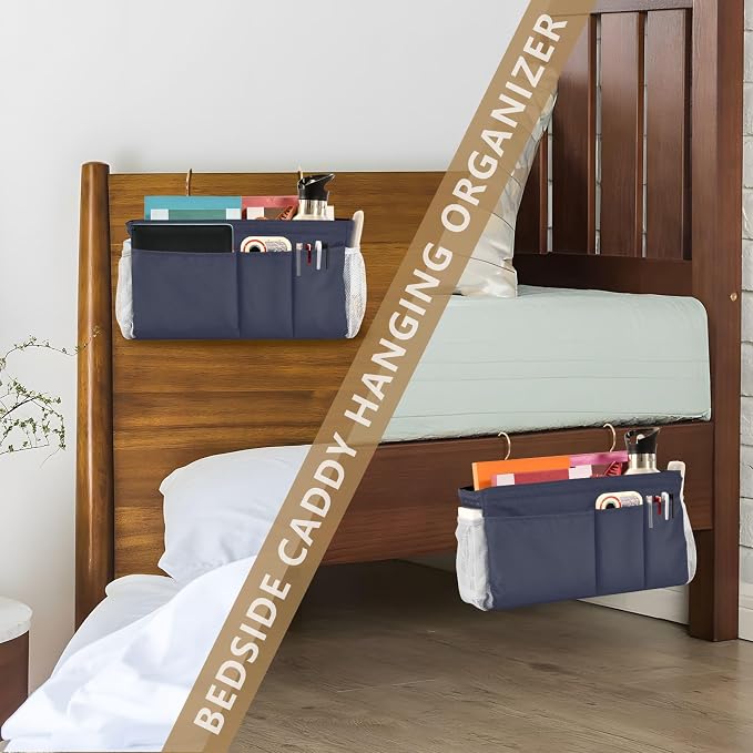 DOMIKING Navy Blue Bedside Caddy - Image 7
