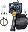 5" Dual-View Handle Endoscope Camera,2MP Front&Side Lens,IP67 Waterproof 5M Semi-Rigid Cable,360° Probe Control,4-Level LED,3X Zoom,Video&Photo Recording,Inspection Camera for Industrial Use,32GB Card