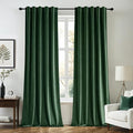 MIULEE Velvet Curtains 52x90 inches 2 Panels Hunter Green Blackout Curtains | by MIULEE