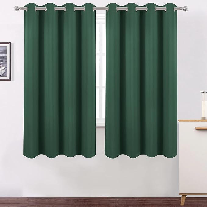 100% Blackout Dark Green Curtains - Image 2