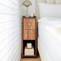 Narrow Nightstand Set of 2, Wooden Small 2 Drawer Nightstand, Slim Side End by FurSchFurniture