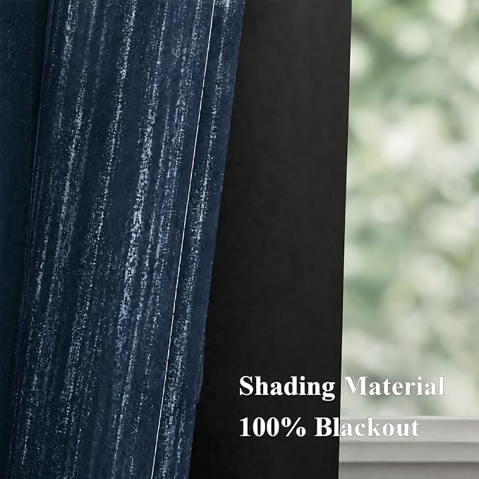 MIULEE Navy Blue and Greyish White Ombre Blackout Curtains 52Wx84L Set of 2 | - Image 8