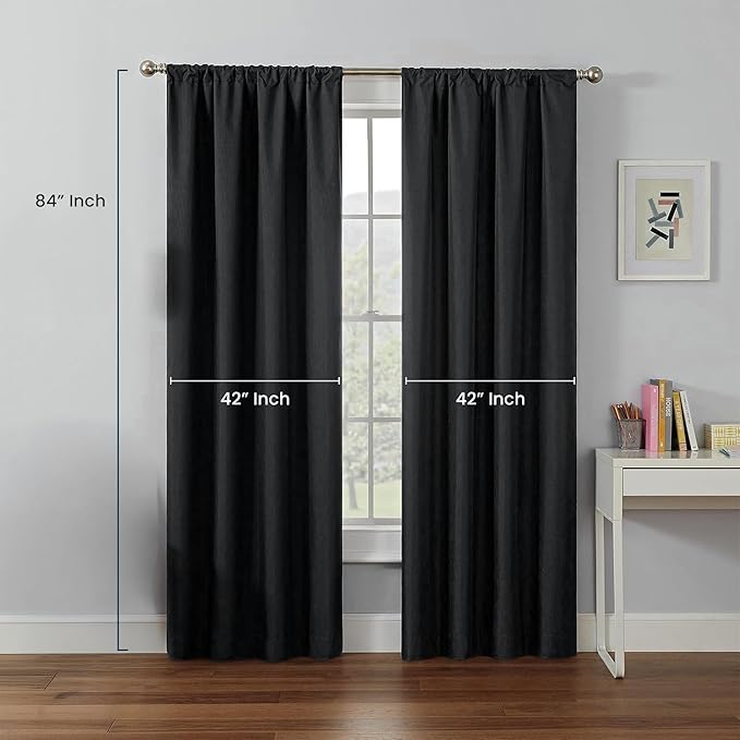 Eclipse Kendall Textured Blackout Rod Pocket Curtain - Image 2