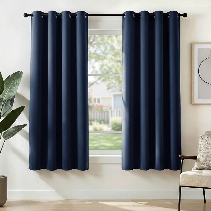 Deconovo Blackout Curtains for Bedroom and Living Room 45 Inches Long | Black by Unknown
