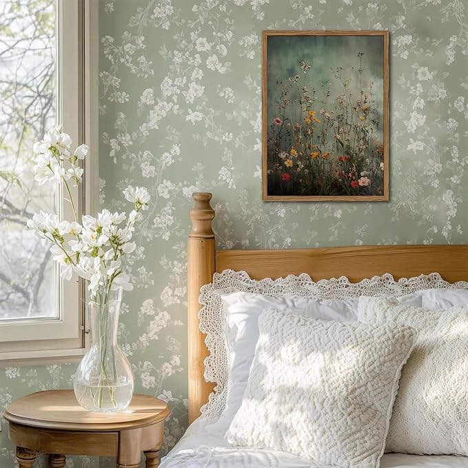 Vintage Wildflower Wall Art, Hand Drawn Sandstone 3D Textured Farmhouse - Image 2