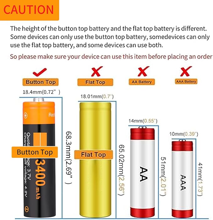 XONBDNOX 3400 mah High Capacity Rechargeable Battery Case 4 Pack-with for Toy Cars,Small Electronic,Devices,headlamps, flashlights, Cameras,etc.