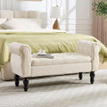 47.6" Storage Bench for End of Bed Bedroom, Velvet Ottoman Bench by ORIRSNUG