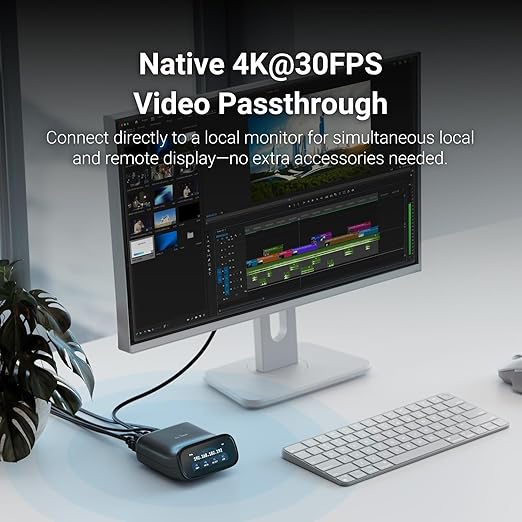 GL.iNet Comet Pro (GL-RM10) Remote KVM Over Wi-Fi, Dual Band Wi-Fi 6, 4K@30FPS Passthrough, Touchscreen, 32GB eMMC,Tailscale Support Remote Access for Disaster Recovery, Home Office, IT Professional