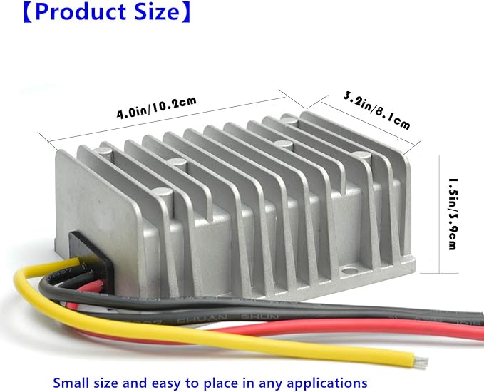 QJFCare Waterproof DC Buck Converter Voltage Regulator 36V 48V Step Down to 12V 30A 360W Adjustable Power Converter Transformer for Golf Cart, Car,Vehicle