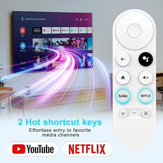 Replacement Voice Remote for Google-Chromecast-Remote, for Chromecast with Google TV Remote 4K/HD & Google TV Streamer 4K