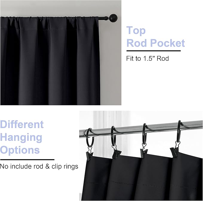 Simplebrand Ava Halloween Black Short Blackout Curtains - Image 4