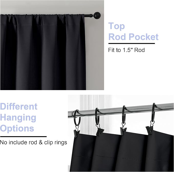 Simplebrand Ava Halloween Black Short Blackout Curtains - Image 4