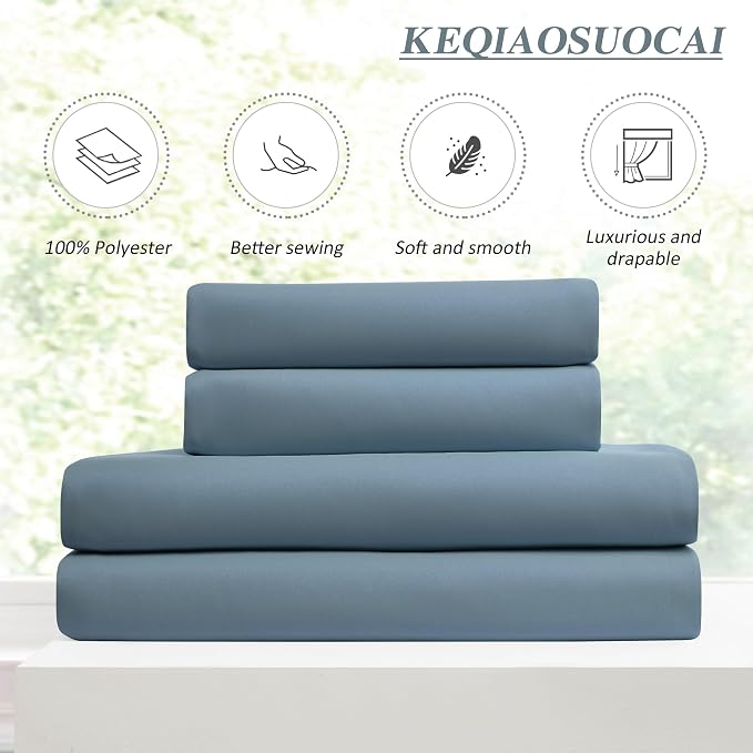 Dusty Blue Pinch Pleated Curtains 120 Inches Long 10 FT Length Room Darkening - Image 4