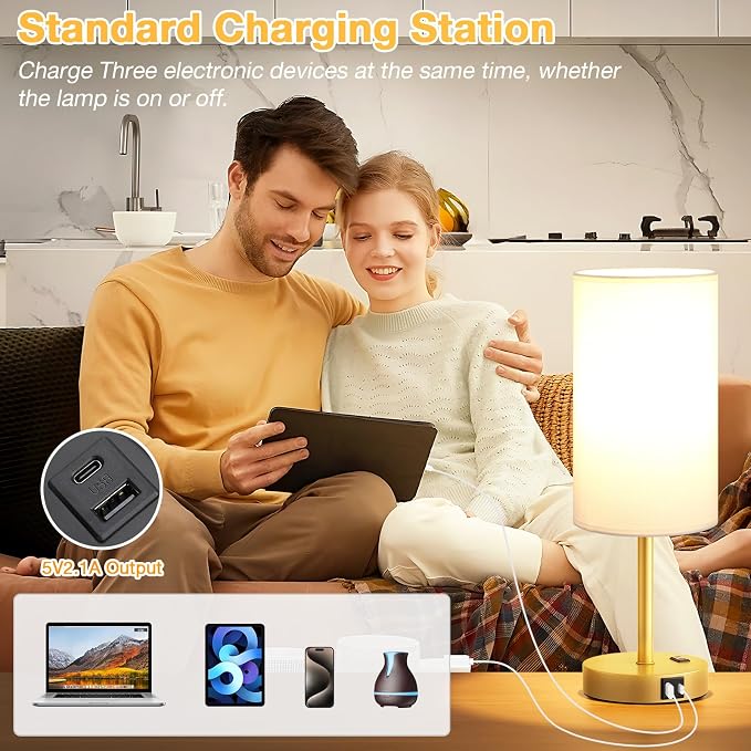 Dicoool 17.4" Bedside Lamp for Bedroom - Image 5