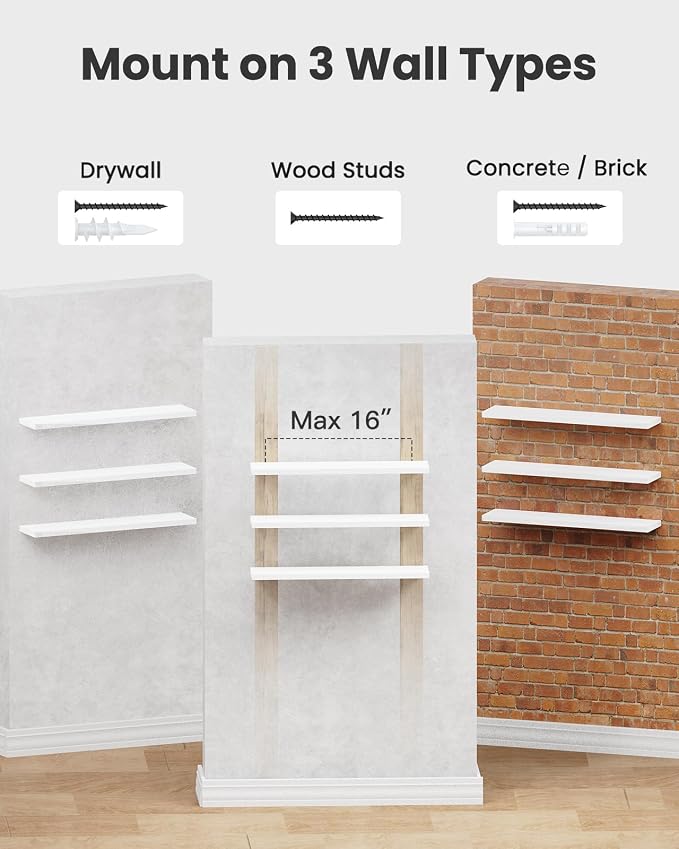 Amada 23.6" Floating Shelves for Wall Decor & Storage, Living Room, 22 lbs - Image 7
