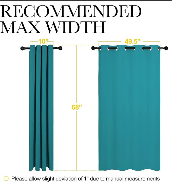NICETOWN Room Darkening Curtains 68 inch Length 2 Panels, Thermal Insulated - Image 7