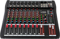 8 Channel Audio Mixer, Professional Audio Mixer with Bluetooth, 48V Phantom Power for Studio Recording, Karaoke and Live Performances