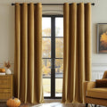 MIULEE Velvet Curtains Gold 52 x 90 Inch Length Set of 2 | Grommet Drapes by MIULEE