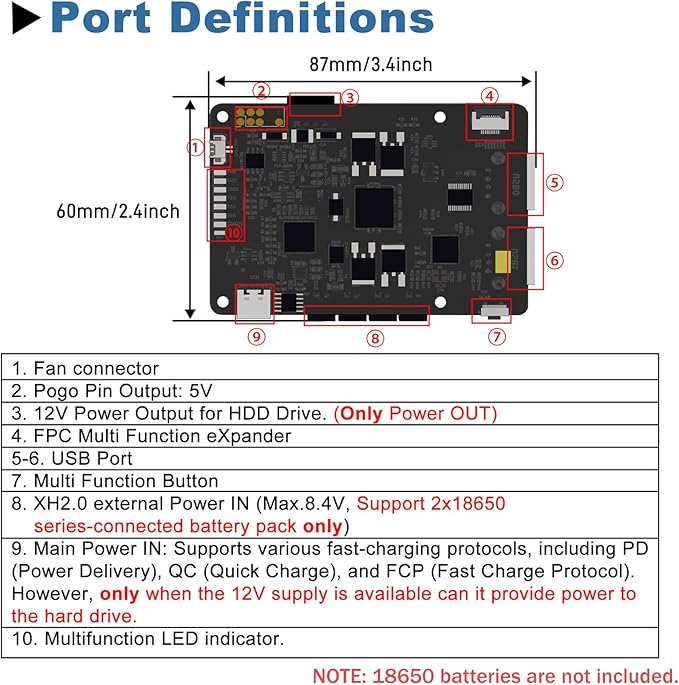 GeeekPi UPS Gen 6 Power Supply Uninterruptible UPS HAT for Raspberry Pi 5/4B, with Aluminum Heatsink